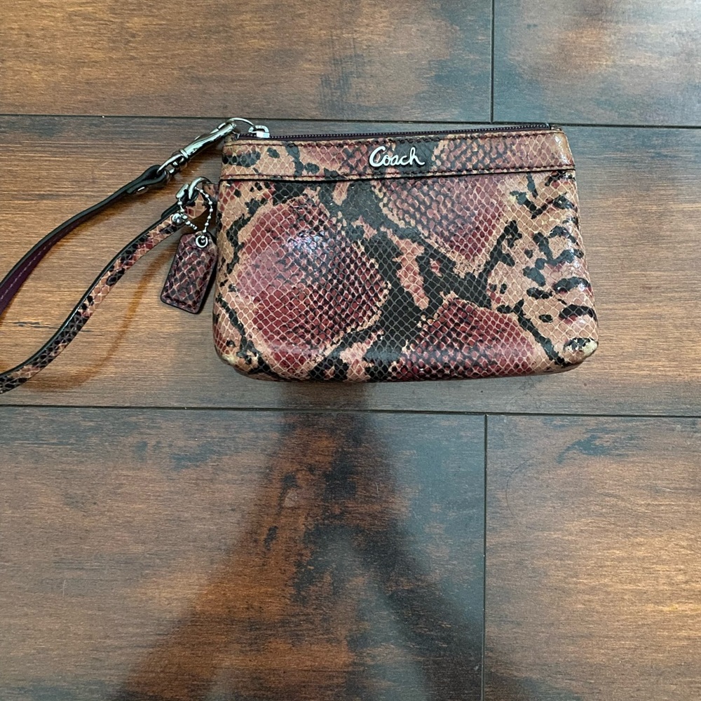 Coach Multicolor Snake Print Wristlet Y2K